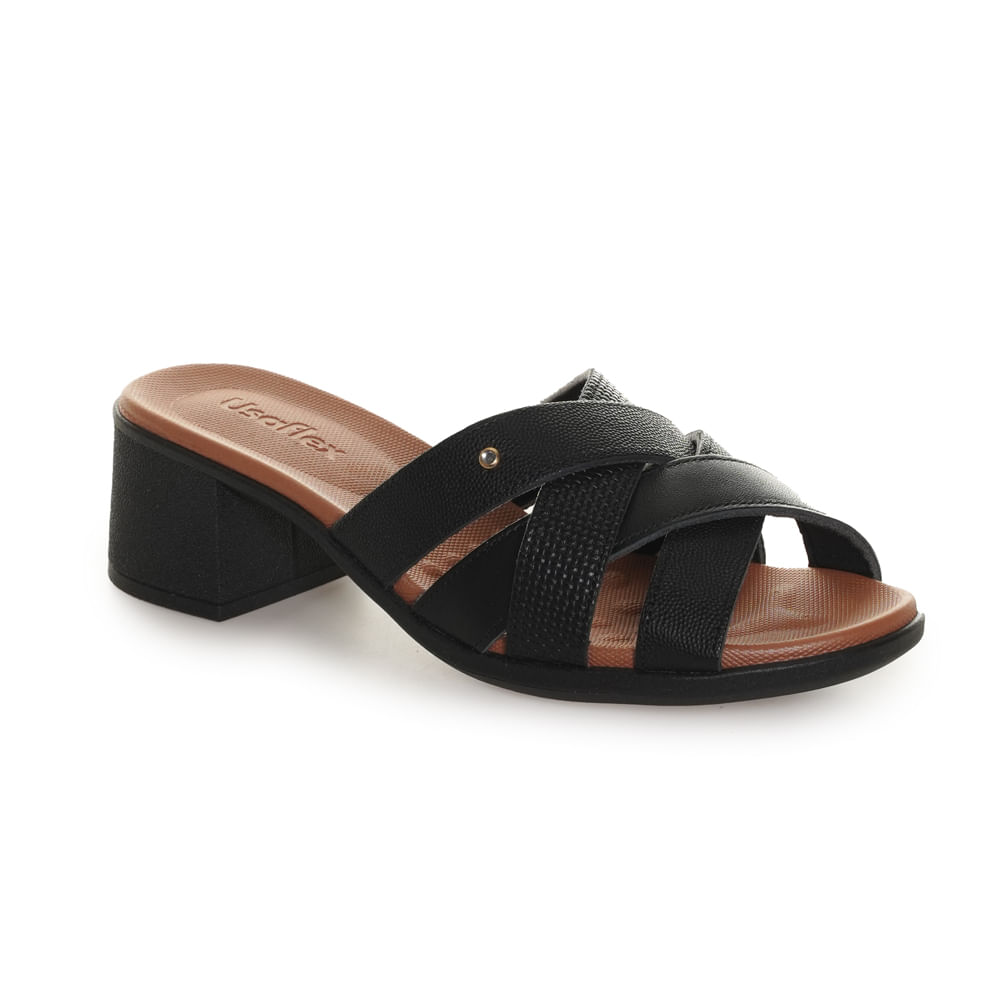 Usaflex Tamanco 24-UC22001-1 Preto Couro -6-